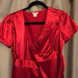 Guess Jeans Faux Satin Wrap Dress